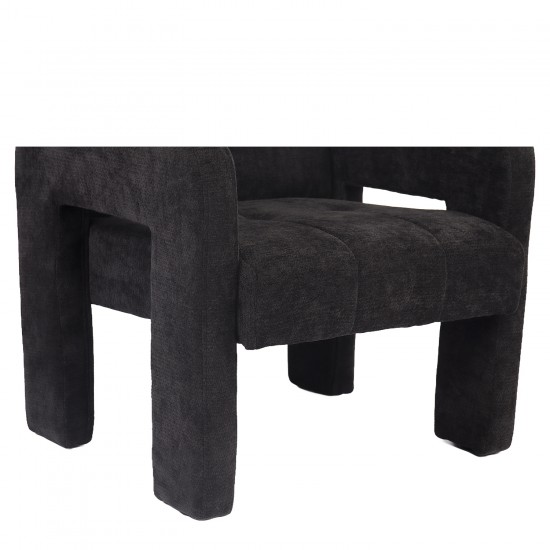 Πολυθρόνα ArteLibre VELORA Γκρι Σκούρο Ύφασμα/Ξύλο 75x68x69cm