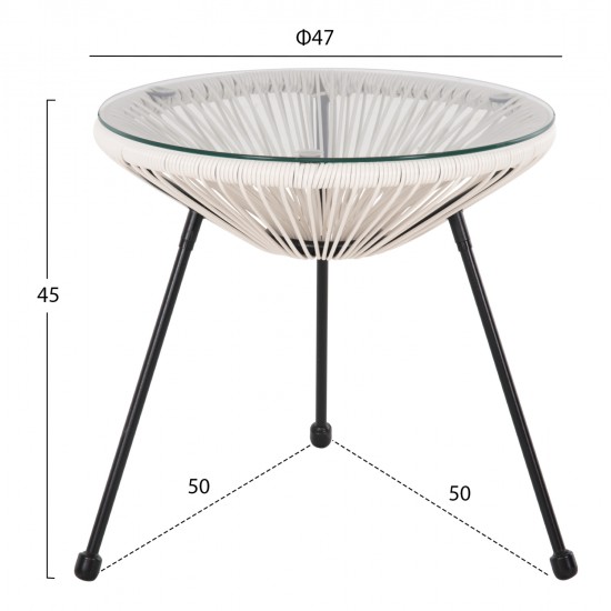 ΣΕΤ ΕΞΩΤΕΡΙΚΟΥ ΧΩΡΟΥ 3ΤΜΧ ACAPULCO HM11861.12 P.E.RATTAN ΛΕΥΚΟ-ΜΕΤΑΛΛΟ ΣΕ ΜΑΥΡΟ