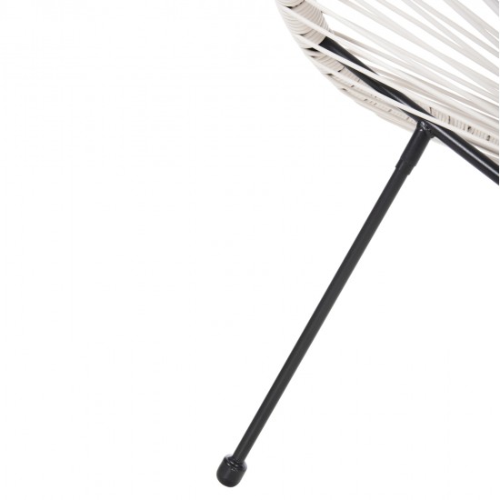 ΣΕΤ ΕΞΩΤΕΡΙΚΟΥ ΧΩΡΟΥ 3ΤΜΧ ACAPULCO HM11861.12 P.E.RATTAN ΛΕΥΚΟ-ΜΕΤΑΛΛΟ ΣΕ ΜΑΥΡΟ