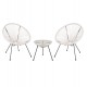 ΣΕΤ ΕΞΩΤΕΡΙΚΟΥ ΧΩΡΟΥ 3ΤΜΧ ACAPULCO HM11861.12 P.E.RATTAN ΛΕΥΚΟ-ΜΕΤΑΛΛΟ ΣΕ ΜΑΥΡΟ