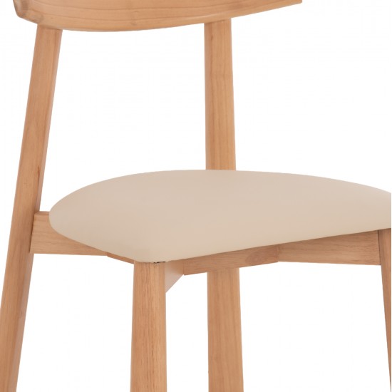 KΑΡΕΚΛΑ ΤΡΑΠΕΖΑΡΙΑΣ OSORIO HM18335.11 RUBBERWOOD ΦΥΣΙΚΟ-ΕΚΡΟΥ PU 51x55x74Υεκ