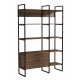 ΒΙΒΛΙΟΘΗΚΗ-ΡΑΦΙΕΡΑ NEZER HM18377.03 ΜΕΤΑΛΛΟ--ΜΕΛΑΜΙΝΗ ΣΕ ΚΑΡΥΔΙ 120x35x180Υεκ.