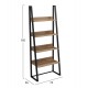 ΡΑΦΙΕΡΑ IZABEL HM18376.01 ΜΕΤΑΛΛΟ--ΜΕΛΑΜΙΝΗ ΣΕ OAK 75x36x185Υεκ.
