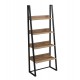 ΡΑΦΙΕΡΑ IZABEL HM18376.01 ΜΕΤΑΛΛΟ--ΜΕΛΑΜΙΝΗ ΣΕ OAK 75x36x185Υεκ.