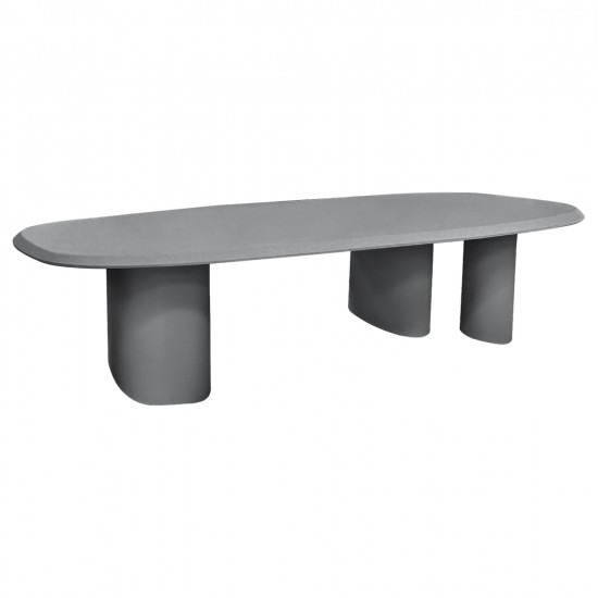 ΤΡΑΠΕΖΙ ΤΡΑΠΕΖΑΡΙΑΣ FIBER CEMENT ΟΒΑΛ GLEN HM6598.01 ΓΚΡΙ 260x95x75Υεκ