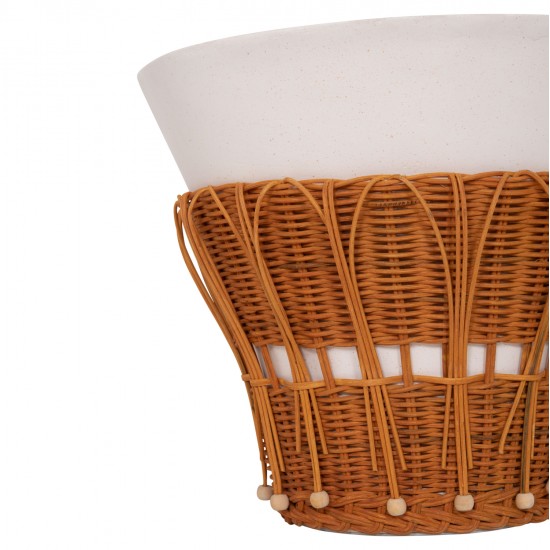 ΣΕΤ 2ΤΜΧ ΒΟΗΘΗΤΙΚΑ ΤΡΑΠΕΖΙΑ PERRAL HM21138.02 FIBER CEMENT ΛΕΥΚΟ-ΦΥΣΙΚΟ RATTAN