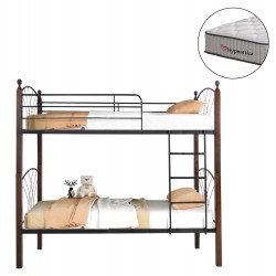 ΚΟΥΚΕΤΑ ΜΕ ΣΤΡΩΜΑΤΑ STOREY HM10749.10 ΜΕΤΑΛΛΟ & ΞΥΛΟ RUBBERWOOD--ΣΤΡΩΜΑΤΑ 90x190εκ.