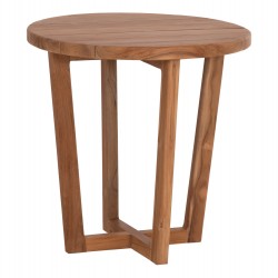 ΤΡΑΠΕΖΙ ΜΕΣΗΣ ΣΤΡΟΓΓΥΛΟ KOLIN HM6650 ΞΥΛΟ TEAK ΦΥΣΙΚΟ Φ65x65Υεκ.