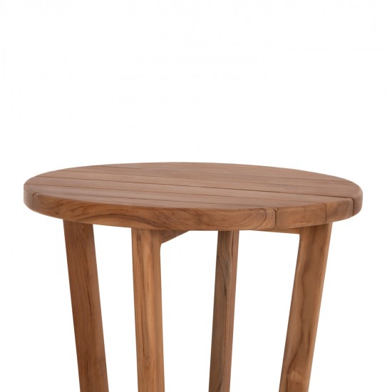 ΤΡΑΠΕΖΙ ΜΕΣΗΣ ΣΤΡΟΓΓΥΛΟ KOLIN HM6650 ΞΥΛΟ TEAK ΦΥΣΙΚΟ Φ65x65Υεκ.