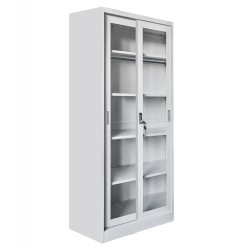 ΒΙΒΛΙΟΘΗΚΗ ΜΕ ΣΥΡΟΜΕΝΕΣ ΠΟΡΤΕΣ SIDER HM6632.02 ΜΕΤΑΛΛΙΚΗ ΛΕΥΚΗ 90x40x185Υεκ