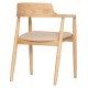 ΠΟΛΥΘΡΟΝΑ ΤΡΑΠΕΖΑΡΙΑΣ TARGA HM18336.11 RUBBERWOOD ΦΥΣΙΚΟ & PU ΕΚΡΟΥ 58x54x78Yεκ