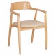 ΠΟΛΥΘΡΟΝΑ ΤΡΑΠΕΖΑΡΙΑΣ TARGA HM18336.11 RUBBERWOOD ΦΥΣΙΚΟ & PU ΕΚΡΟΥ 58x54x78Yεκ