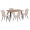 ΣΕΤ ΤΡΑΠΕΖΑΡΙΑΣ 5ΤΜΧ GAFF HM10847.02 MDF TOP ΦΥΣΙΚΟ--ΥΦΑΣΜΑ ΜΠΕΖ & ΜΕΤΑΛΛΟ ΜΑΥΡΟ