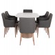 ΣΕΤ ΤΡΑΠΕΖΑΡΙΑΣ 7ΤΜΧ MELLOW HM21360 ΚΕΡΑΜΙΚΟ TOP/MDF ΠΟΔΙΑ--PU ΓΚΡΙ/ΜΕΤΑΛ.ΠΟΔΙΑ