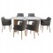 ΣΕΤ ΤΡΑΠΕΖΑΡΙΑΣ 7ΤΜΧ MELLOW HM21360 ΚΕΡΑΜΙΚΟ TOP/MDF ΠΟΔΙΑ--PU ΓΚΡΙ/ΜΕΤΑΛ.ΠΟΔΙΑ