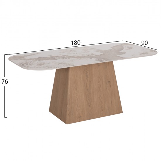 ΣΕΤ ΤΡΑΠΕΖΑΡΙΑΣ 7ΤΜΧ NORDU HM21359 ΚΕΡΑΜΙΚΟ TOP/MDF ΒΑΣΗ--PU ΚΡΕΜ/ΜΕΤΑΛ.ΠΟΔΙΑ