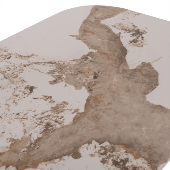 ΣΕΤ ΤΡΑΠΕΖΑΡΙΑΣ 7ΤΜΧ NORDU HM21359 ΚΕΡΑΜΙΚΟ TOP/MDF ΒΑΣΗ--PU ΚΡΕΜ/ΜΕΤΑΛ.ΠΟΔΙΑ