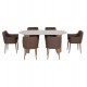 ΣΕΤ ΤΡΑΠΕΖΑΡΙΑΣ 7ΤΜΧ MELLOW HM21361 ΚΕΡΑΜΙΚΟ TOP/MDF ΠΟΔΙΑ--PU ΚΑΦΕ/ΜΕΤΑΛ.ΠΟΔΙΑ