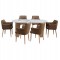 ΣΕΤ ΤΡΑΠΕΖΑΡΙΑΣ 7ΤΜΧ MELLOW HM21361 ΚΕΡΑΜΙΚΟ TOP/MDF ΠΟΔΙΑ--PU ΚΑΦΕ/ΜΕΤΑΛ.ΠΟΔΙΑ