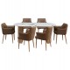 ΣΕΤ ΤΡΑΠΕΖΑΡΙΑΣ 7ΤΜΧ MELLOW HM21361 ΚΕΡΑΜΙΚΟ TOP/MDF ΠΟΔΙΑ--PU ΚΑΦΕ/ΜΕΤΑΛ.ΠΟΔΙΑ