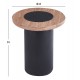 ΤΡΑΠΕΖΑΚΙ ΣΤΡΟΓΓΥΛΟ ΒΟΗΘΗΤΙKΟ OVALON HM18434.05 MDF TOP ΚΑΡΥΔΙ & ΒΑΣΗ ΜΑΥΡΗ Φ45x50Υεκ