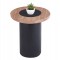 ΤΡΑΠΕΖΑΚΙ ΣΤΡΟΓΓΥΛΟ ΒΟΗΘΗΤΙKΟ OVALON HM18434.05 MDF TOP ΚΑΡΥΔΙ & ΒΑΣΗ ΜΑΥΡΗ Φ45x50Υεκ