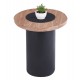 ΤΡΑΠΕΖΑΚΙ ΣΤΡΟΓΓΥΛΟ ΒΟΗΘΗΤΙKΟ OVALON HM18434.05 MDF TOP ΚΑΡΥΔΙ & ΒΑΣΗ ΜΑΥΡΗ Φ45x50Υεκ