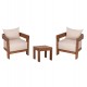 LOUNGE ΣΕΤ KIOTO HM10960 ΤΡΑΠΕΖΑΚΙ & 2 ΠΟΛΥΘΡΟΝΕΣ--ΞΥΛΟ TEAK--ΜΠΕΖ ΜΑΞΙΛΑΡΙΑ