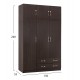 ΝΤΟΥΛΑΠΑ 3ΦΥΛΛΗ ΜΕ ΠΑΤΑΡΙ CARLY HM10891.01 ΜΕΛΑΜΙΝΗ ΣΕ ZEBRANO 150X55Χ240Υεκ.
