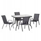 ΣΕΤ ΤΡΑΠΕΖΑΡΙΑΣ 5ΤΜΧ ADAM HM10897.03 ΤΡΑΠΕΖΙ 110x60εκ & 4 ΠΟΛΥΘΡΟΝΕΣ--ΜΑΥΡΟ