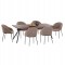 ΣΕΤ ΤΡΑΠΕΖΑΡΙΑΣ 7ΤΜΧ MANDY HM10957.03 MDF TOP--ΥΦΑΣΜΑ TAUPE & ΜΕΤΑΛ.ΠΟΔΙΑ