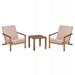 LOUNGE ΣΕΤ ΕΞ.ΧΩΡΟΥ 3ΤΜΧ DAME HM10982 ΞΥΛΟ ΑΚΑΚΙΑΣ--ΣΧΟΙΝΙ STRAP & ΜΑΞΙΛΑΡΙΑ ΣΕ ΜΠΕΖ