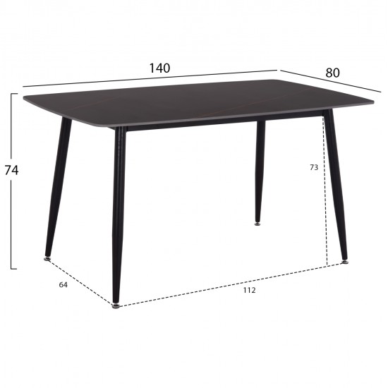 ΣΕΤ ΤΡΑΠΕΖΑΡΙΑΣ 5ΤΜΧ RAVEN HM12116.03 ΚΕΡΑΜΙΚΟ TOP ΜΑΥΡΟ ΜΑΡΜΑΡΟ--ΜΑΥΡΟ ΒΕΛΟΥΔΟ
