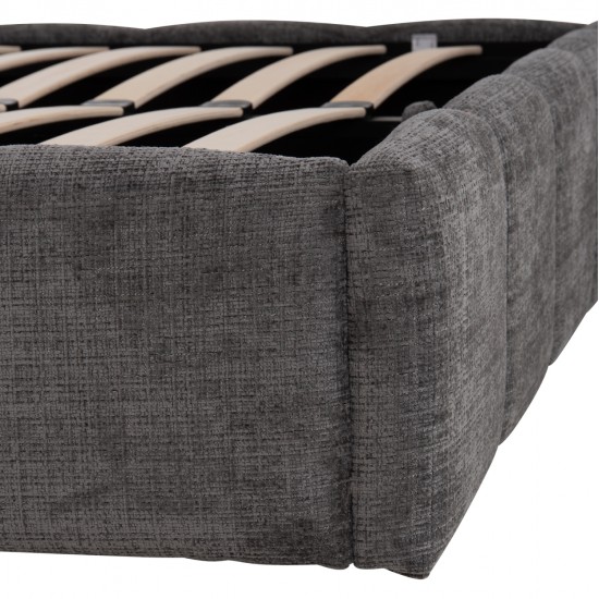 ΚΡΕΒΑΤΙ ΔΙΠΛΟ ΜΕ ΑΠΟΘ.ΧΩΡΟ ENYA HM763.01 ΓΚΡΙ ΥΦΑΣΜΑ --ΓΙΑ ΣΤΡΩΜΑ 160x200εκ