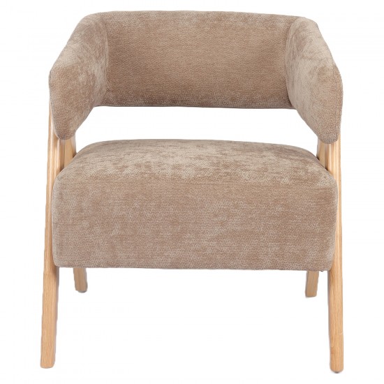 Πολυθρόνα ArteLibre BARTON Καφέ Ύφασμα/Ξύλο 74x67x66cm