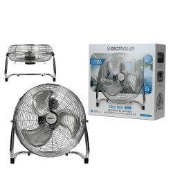 Ανεμιστήρας Δαπέδου Silver Steel Χρωμέ Φ51cm 120W
