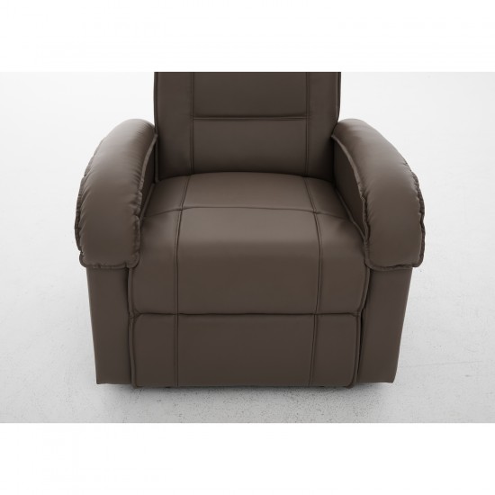 Πολυθρόνα Ανακλινόμενη ArteLibre CELAENO Καφέ PU 80x96x97cm