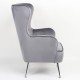 Πολυθρόνα ArteLibre VITTORIA Γκρι Βελούδο 76x79x101cm
