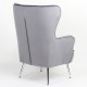Πολυθρόνα ArteLibre VITTORIA Γκρι Βελούδο 76x79x101cm
