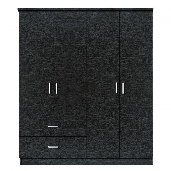Ντουλάπα ArteLibre HOYA WAX Μαύρο Μοριοσανίδα 119x42x181cm