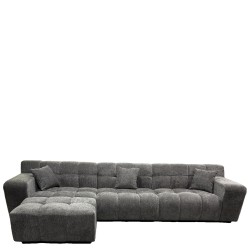 Καναπές Γωνιακός ArteLibre ORVELLA Γκρι Ύφασμα 363x194x80cm