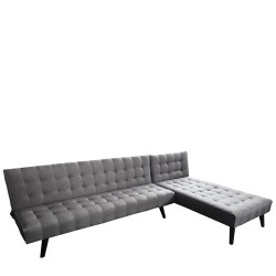 Καναπές Κρεβάτι Γωνιακός ArteLibre MAGUS Γκρι Ύφασμα 254x77/163x74cm