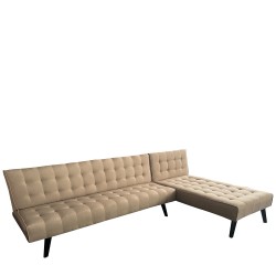 Καναπές Κρεβάτι Γωνιακός ArteLibre MAGUS Καφέ Ύφασμα 254x77/163x74cm