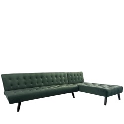 Καναπές Κρεβάτι Γωνιακός ArteLibre MAGUS Πράσινο Ύφασμα 254x77/163x74cm