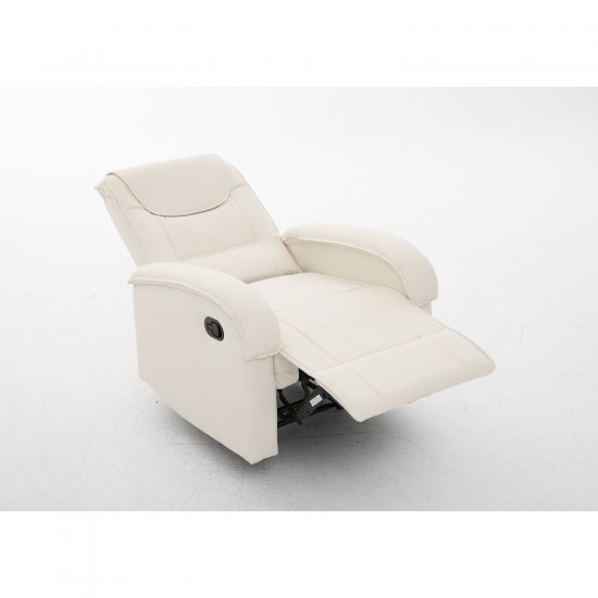Πολυθρόνα Ανακλινόμενη ArteLibre CELAENO Εκρού PU 80x96x97cm