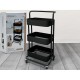 Μανάβης Τρόλεϊ Με 3 Ράφια Και Χειρολαβή Μαύρο Μέταλλο 35x42.5x79cm