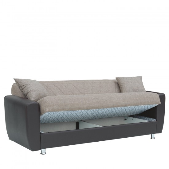 Καναπές Κρεβάτι Τριθέσιος ArteLibre JUAN Καφέ/Μπεζ 210x84x86cm