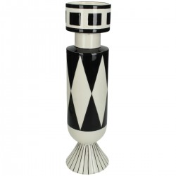 Βάζο ArteLibre Με Σχέδιο Μαύρο Δολομίτης 11x11x39cm